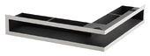 Решетка каминная Ventlab “V - OPEN-L/R”  угловая ассиметричная с рамкой 700х500 CH