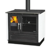 Отопительно-варочная печь Plamen 910 Glas белая